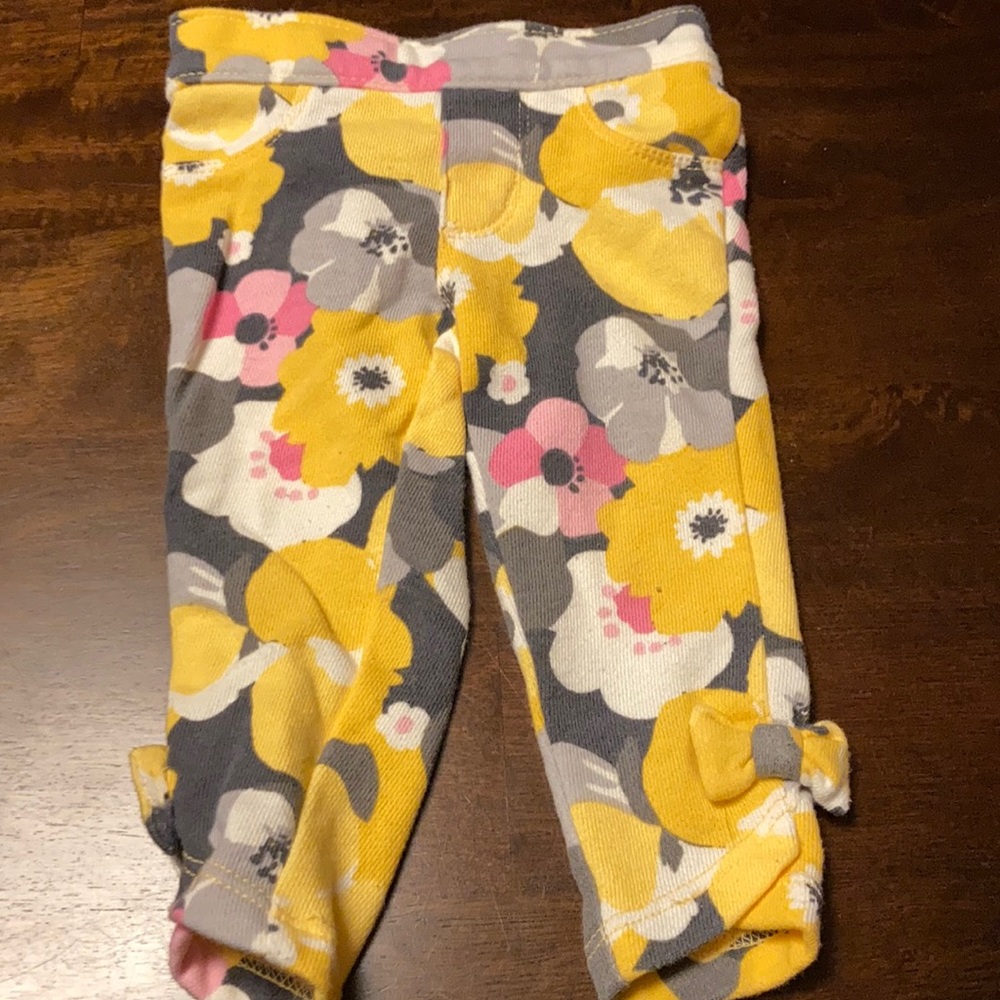 Cotton knit floral pants